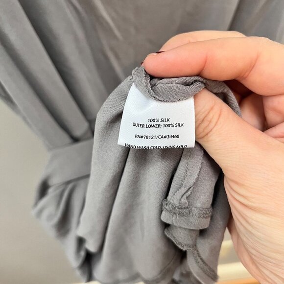 Eileen Fisher 100% Silk Gray Swing Tank Top- Size M - Picture 6 of 6